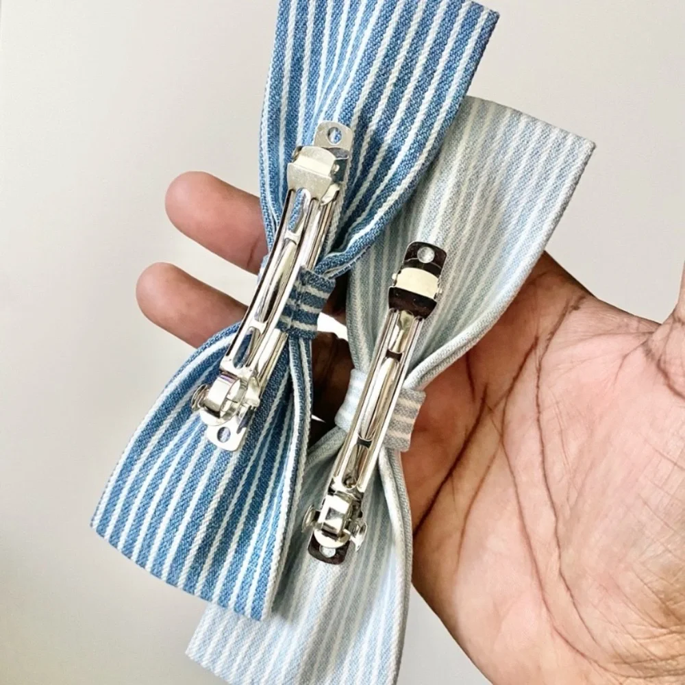 Handmade Denim Hairbows, set of 2 - Picture 3 of 4